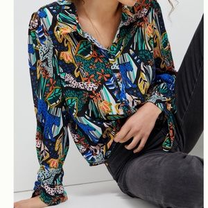 Breezy buttondown Anthropologie top size 8
